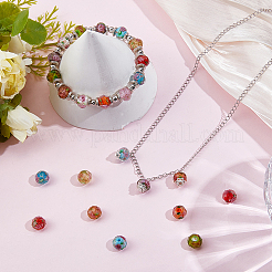 30Pcs 10 Colors Handmade Gold Sand Lampwork Beads&nbsp;LAMP-PA0001-35