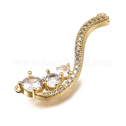 Brass Micro Pave Clear Cubic Zirconia Connector Charms&nbsp;CU-CBA3569-04G-D