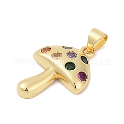 Brass Micro Pave Cubic Zirconia Pendants&nbsp;X-KK-A241-05G