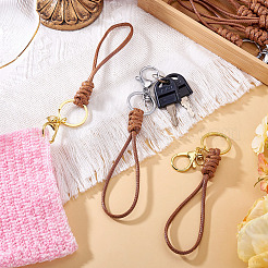 10Pcs 2 Colors Eco-Friendly Korean Waxed Polyester Cord Keychains&nbsp;KEYC-TA00032