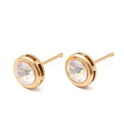 Brass Glass Stud Earrings&nbsp;EJEW-F391-05G-02