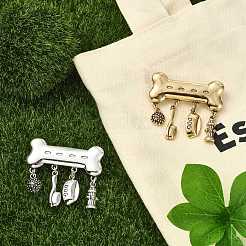 2Pcs 2 Colors Bone Zinc Alloy Lapel Pins for Backpack Clothes&nbsp;JEWB-CJ0003-14