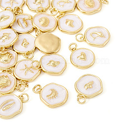 20Pcs 10 Styles Ocean Theme Brass Enamel Pendants&nbsp;KK-TA0002-04