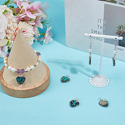 8Pcs Heart Abalone Shell/Paua Shell Pendants&nbsp;PALLOY-GO00048