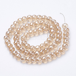 Electroplated Glass Beads Strands&nbsp;X-EGLA-Q092-8mm-A10
