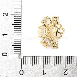 Brass Pave Clear Cubic Zirconia Stud Earring Findings&nbsp;KK-D369-09G