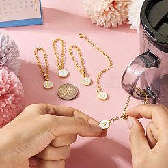 5Pcs 5 Styles Flat Round with Letter Alloy Enamel Wine Glass Charms&nbsp;HJEW-TA0001-14