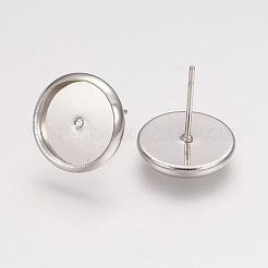 Brass Stud Earring Settings&nbsp;X-KK-H021-1N-NF