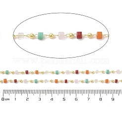 Brass & Glass Link Chain&nbsp;CHC-A009-04G-04