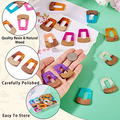 16Pcs 8 Colors Resin & Wood Pendants&nbsp;RESI-TA0003-72