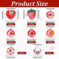 Strawberry Theme Mixed Styles Acrylic Beads&nbsp;MACR-PA0001-55