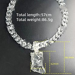 Transparent Acrylic Jesus Head Pendant Necklaces&nbsp;FS-WG26B16-01