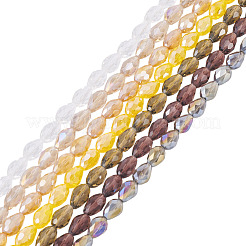 7 Strands 7 Colors Transparent Electroplate Glass Beads Strands&nbsp;EGLA-TA0013-09