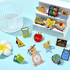 16Pcs 16 Styles Back To School Theme Enamel Pin&nbsp;JEWB-CJ0003-60