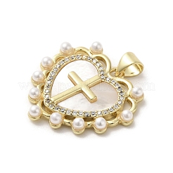 Brass Pave Shell Pendants&nbsp;KK-I708-17H-G