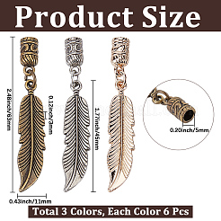 18Pcs 3 Colors Alloy Cord Ends&nbsp;FIND-GF0009-75
