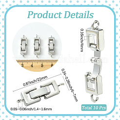 10Pcs Rack Plating Brass Fold Over Clasps&nbsp;KK-SC0006-67P