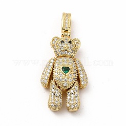 Rack Plating Brass Micro Pave Cubic Zirconia Pendants&nbsp;KK-G456-24G