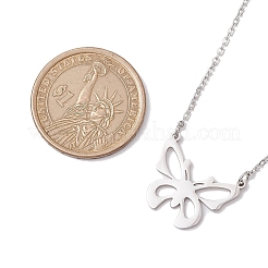 Non-Tarnish Hollow Butterfly 304 Stainless Steel Pendant Necklaces&nbsp;NJEW-JN04814-01