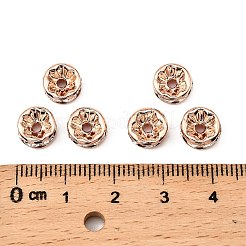 Brass Rhinestone Spacer Beads&nbsp;X-RB-A014-Z8mm-01RG-NF
