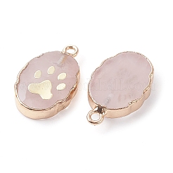 Natural Rose Quartz Oval Pendants&nbsp;G-C102-07G-02