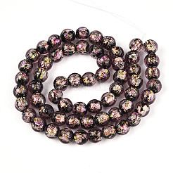 Handmade Foil Glass Beads Strands&nbsp;FOIL-N029-05A
