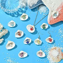 50Pcs 10 Colors Acrylic & Shell Pendants&nbsp;PALLOY-CJ00046