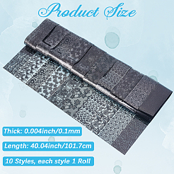10 Rolls PET Lace Flower Nail Foils Floral Transfer Paper&nbsp;STIC-SP0001-18