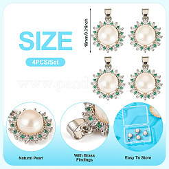 4Pcs Natural Pearl Pendants&nbsp;PALLOY-TAC0182