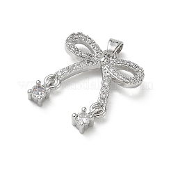 Brass Micro Pave Clear Cubic Zirconia Pendants&nbsp;KK-A299-09P