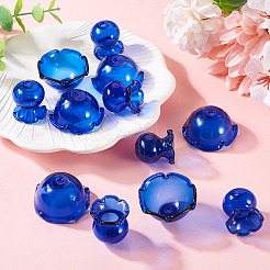 6 Sets Transparent Glass Bead Caps&nbsp;GLAA-BY0001-07F