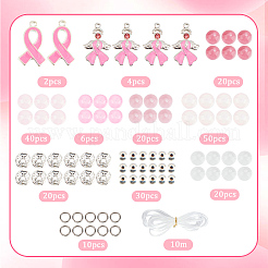 DIY Breast Cancer Awareness Bracelet Making Kit&nbsp;DIY-SC0021-74