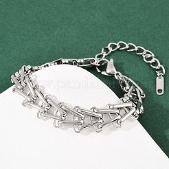 304 Stainless Steel Link Chain Bracelets for Women&nbsp;LS-BJEW-C113-01P