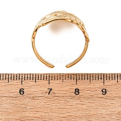 Adjustable 304 Stainless Steel Cuff Open Rings for Women&nbsp;RJEW-T029-01G