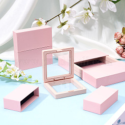 3 Bags 3 Styles Square Transparent PE Thin Film Suspension Jewelry Display Box&nbsp;CON-TA0001-38C