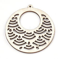 Undyed Wood Big Pendants&nbsp;X-WOOD-T008-41