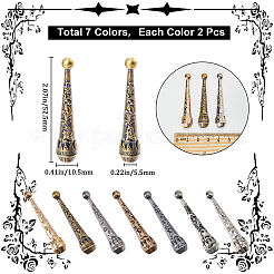 14Pcs 7 Colors Alloy Cord Ends&nbsp;FIND-GF0007-11