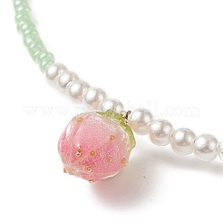 Resin Flower Bud Pendant Necklaces&nbsp;NJEW-JN04153