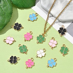 30Pcs 6 Colors Alloy Enamel Pendants&nbsp;ENAM-YW0004-98