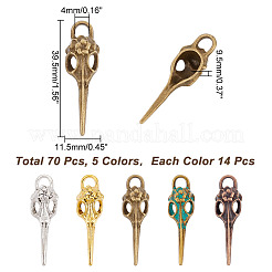 70Pcs 5 Colors Tibetan Style Alloy Pendants&nbsp;FIND-PH0009-19