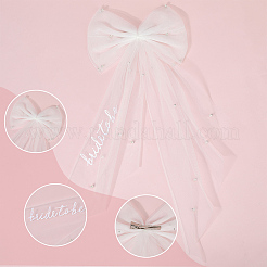 2Pcs 2 Styles Bowknot Polyester with Plastic Pearl Hair Barrettes&nbsp;PHAR-CY0001-05