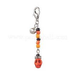 Halloween Skull Dyed Synthetic Turquoise Pendant Decorations&nbsp;HJEW-MZ00061