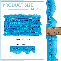 Polyester Pleated Lace Trim&nbsp;OCOR-WH0109-101