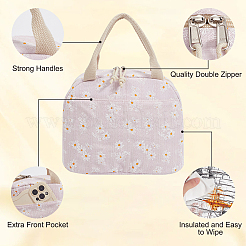 Flower Printed Cotton Foil Lunch Bags&nbsp;AJEW-WH20001-92