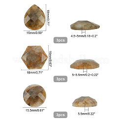 9Pcs 3 Style Natural Labradorite Cabochons&nbsp;G-FH0001-27