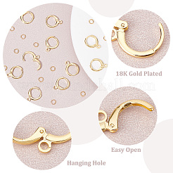 10 Pairs Brass Horizontal Loops Huggie Hoop Earring Findings&nbsp;KK-CN0001-83