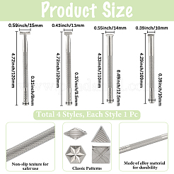 4Pcs 4 Styles DIY Alloy Leather Carving Embossing Tool&nbsp;FIND-BBC0004-28