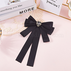 Bowknot Tie Polyester Rhinestone Brooches&nbsp;JEWB-WH20006-11