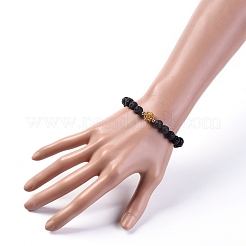 Natural Lava Rock Stretch Bracelets&nbsp;BJEW-JB04952-05