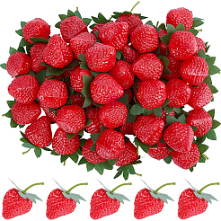 50Pcs Plastic Simulated Strawberry Model&nbsp;AJEW-SP0003-60